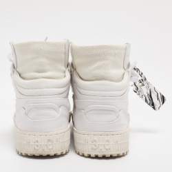 Pre Owned Off-White White Canvas Off Court 3.0 High Top Sneakers Size 39