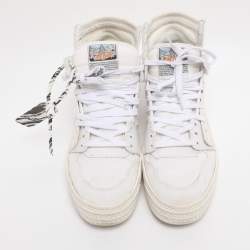 Pre Owned Off-White White Canvas Off Court 3.0 High Top Sneakers Size 39