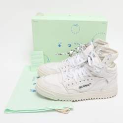 Pre Owned Off-White White Canvas Off Court 3.0 High Top Sneakers Size 39