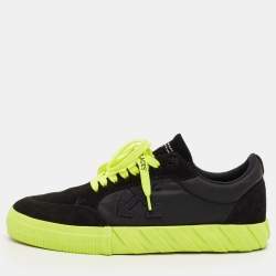 Pre Owned Off-White Black Nylon and Suede Vulc Lace Up Sneakers Size 43