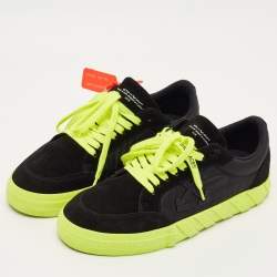 Pre Owned Off-White Black Nylon and Suede Vulc Lace Up Sneakers Size 43