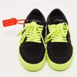 Pre Owned Off-White Black Nylon and Suede Vulc Lace Up Sneakers Size 43