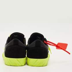 Pre Owned Off-White Black Nylon and Suede Vulc Lace Up Sneakers Size 43