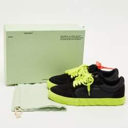 Pre Owned Off-White Black Nylon and Suede Vulc Lace Up Sneakers Size 43