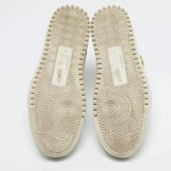 Pre Owned Off-White White Canvas and Leather Industrial High Top Sneakers Size 44