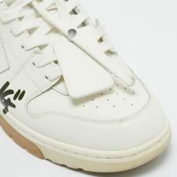 Pre Owned Off-White White Leather Out of Office Low Top Sneakers Size 44