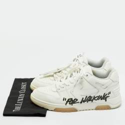 Pre Owned Off-White White Leather Out of Office Low Top Sneakers Size 44