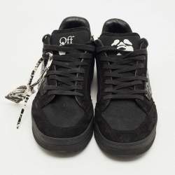 Pre Owned Off-White Black Suede and Leather Vulcanized Lace Up Sneakers Size 43
