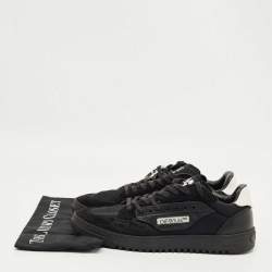 Pre Owned Off-White Black Suede and Leather Vulcanized Lace Up Sneakers Size 43
