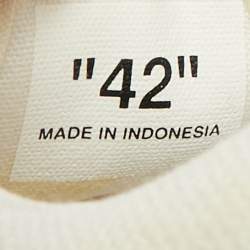 Pre Owned Off-White Grey/White Canvas and Suede Vulcanized Low Top Sneakers Size 42