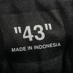 Pre Owned Off-White Black/Yellow Suede and Canvas Vulcanized Stripe Low Top Sneakers Size 43