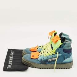 Pre Owned Off-White Multicolor Canvas and Nubuck Leather 3.0 Off Court High Top Sneakers Size 41