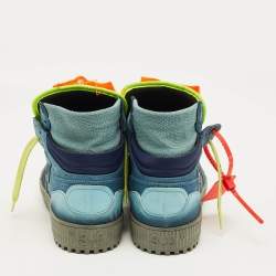 Pre Owned Off-White Multicolor Canvas and Nubuck Leather 3.0 Off Court High Top Sneakers Size 41