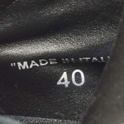 Pre Owned حذاء رياضي أوف وايت كورت جلد وكانفاس أسود عنق مرتفع مقاس 45