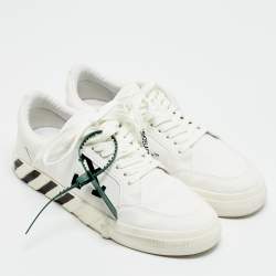 Pre Owned حذاء رياضي أوف وايت جلد أسود منخفض القمة مقاس 37