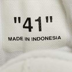 Pre Owned حذاء رياضي أوف وايت جلد أسود منخفض القمة مقاس 37