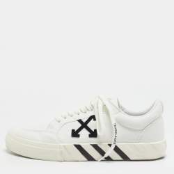 مملوكة مسبقًا Off-White Vulcanized Size 41 White Canvas Low Top Sneakers