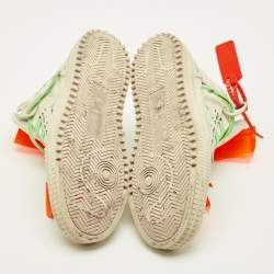 Pre Owned حذاء رياضي أوف وايت عالي من الجلد والقماش أوف كورت 3.0 أبيض مقاس 37