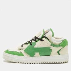 مملوكة مسبقًا Off-White Floating Arrow Size 43 Green Fabric and Suede Lace Up Sneakers