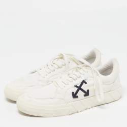 Pre Owned Off-White Vulcanised Size 42 White Canvas Low Top Sneakers