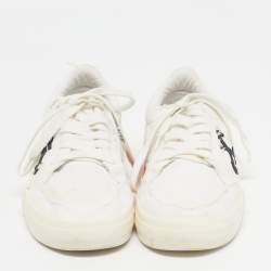 Pre Owned Off-White Vulcanised Size 42 White Canvas Low Top Sneakers