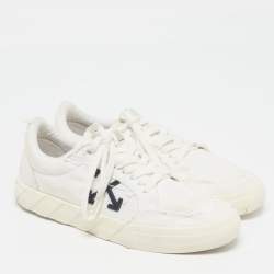 Pre Owned Off-White Vulcanised Size 42 White Canvas Low Top Sneakers