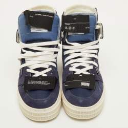 مملوكة مسبقًا Off-White 3.0 Off-Court Size 41 Navy Blue Fabric, Leather and Suede High Top Sneakers