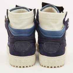 مملوكة مسبقًا Off-White 3.0 Off-Court Size 41 Navy Blue Fabric, Leather and Suede High Top Sneakers