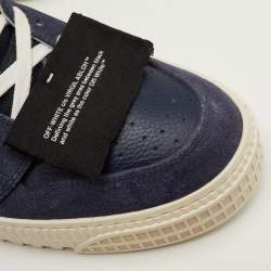 مملوكة مسبقًا Off-White 3.0 Off-Court Size 41 Navy Blue Fabric, Leather and Suede High Top Sneakers