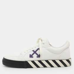 Pre Owned Off White Vulc  Size 44 White Canvas  Low Top Sneakers 