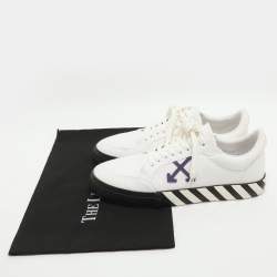 Pre Owned Off White Vulc  Size 44 White Canvas  Low Top Sneakers 