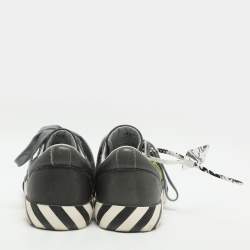 Pre Owned Off-White Vulcanised Size 42 Grey Leather Low Top Sneakers