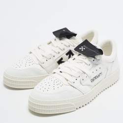 Pre Owned Off-White 3.0 Off Court Size 43 White Canvas and Leather Low Top Sneakers