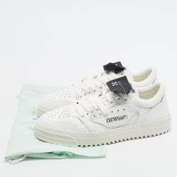 Pre Owned Off-White 3.0 Off Court Size 43 White Canvas and Leather Low Top Sneakers