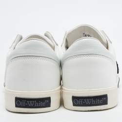 Pre Owned Off-White Vulcanized Size 42 White Leather Low Top Sneakers