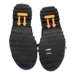 Pre Owned Off White Mulcitcolor Nubuck Leather and Fabric Hiking Lace Boots Size 42