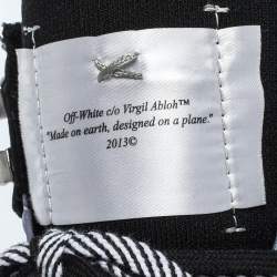 Pre Owned Off White Mulcitcolor Nubuck Leather and Fabric Hiking Lace Boots Size 42