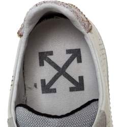 Pre Owned Off-White White Suede Leather Vulvanised Low Top Sneakers Size 41