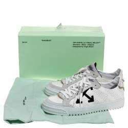 Pre Owned Off-White White Suede Leather Vulvanised Low Top Sneakers Size 41