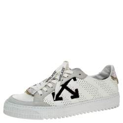 Pre Owned Off-White White Suede Leather Vulvanised Low Top Sneakers Size 41