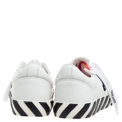 Off-White White/Black Leather Vulcanized Low Top Sneakers Size 40