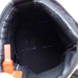 Off-White Black Leather/Fabric and Suede Industrial High Top Sneakers Size 45