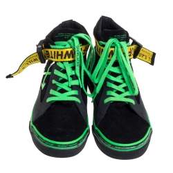 Pre Owned Off White Black Suede Industrial Belt Skate High Top Sneakers Size 42