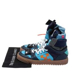 Off-White Blue Canvas And Leather Off-Court 3.0 High Top Sneakers Size 44