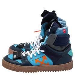 Off-White Blue Canvas And Leather Off-Court 3.0 High Top Sneakers Size 44
