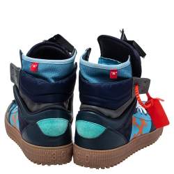 Off-White Blue Canvas And Leather Off-Court 3.0 High Top Sneakers Size 44