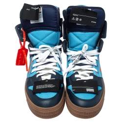 Off-White Blue Canvas And Leather Off-Court 3.0 High Top Sneakers Size 44
