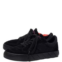 Off White Black Suede And Canvas Vulcanized Low Top Sneakers Size 39