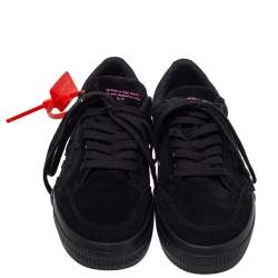 Off White Black Suede And Canvas Vulcanized Low Top Sneakers Size 39