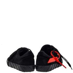 Off White Black Suede And Canvas Vulcanized Low Top Sneakers Size 39